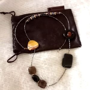 Authentic handmade topaz, onyx &more necklace